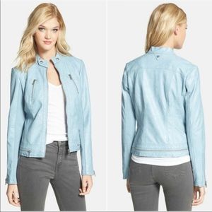 Sam Edelman faux leather & knit moto jacket XS